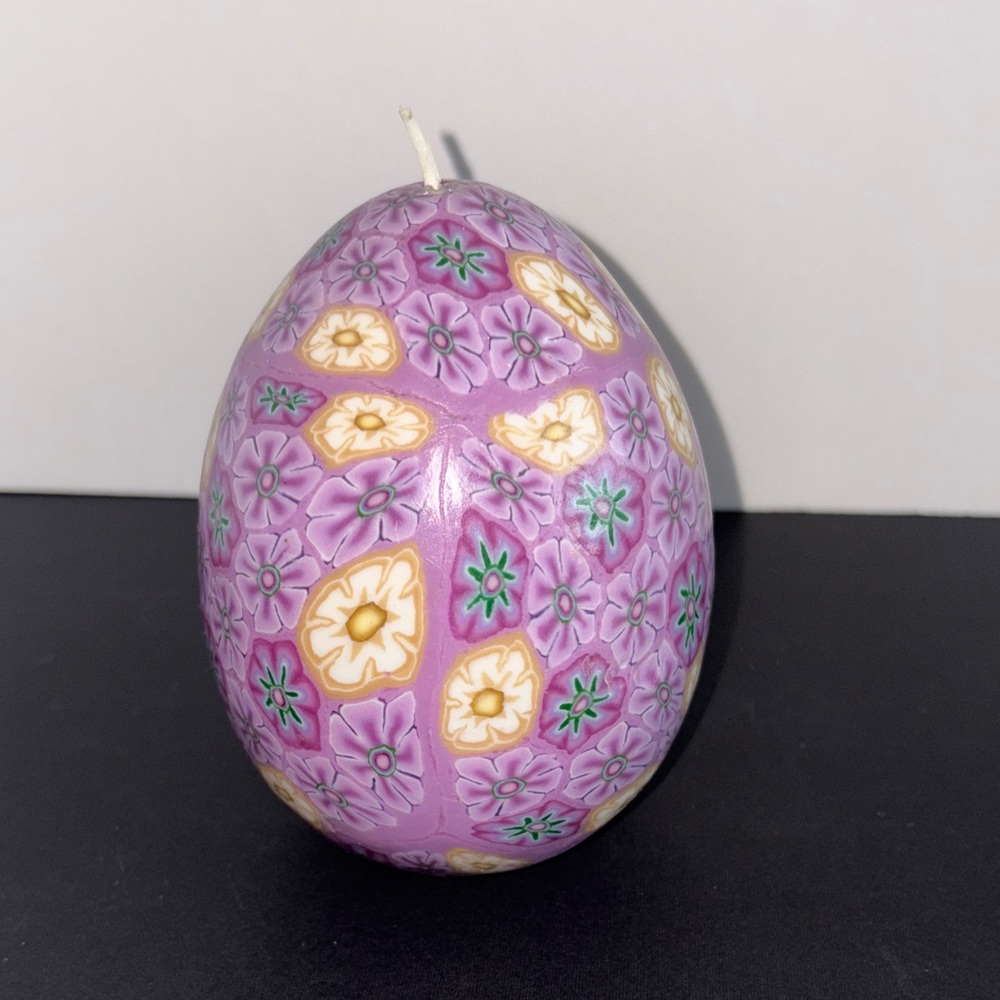 Floral Millefiori Candle San Francisco Candle Company Egg Shaped